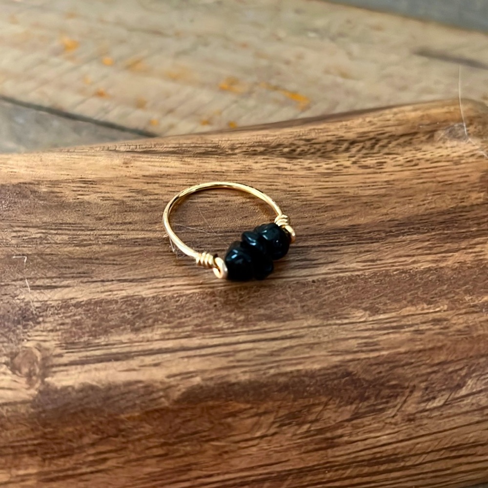 Handmade Obsidian ring for spiritual ring to protect from negative energy size 9